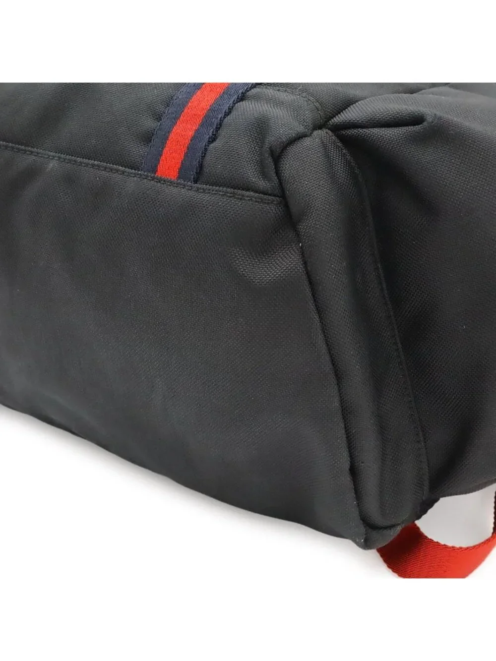 Gucci Techno Canvas Web Line Sherry Cat Head Backpack Leather Black